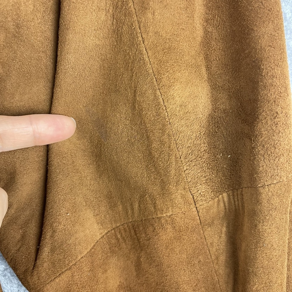 VTG Ralph Lauren Suede Leather Pullover‎ Womens 12 Brown Quiet Luxury 80s 90s - Picture 16 of 16